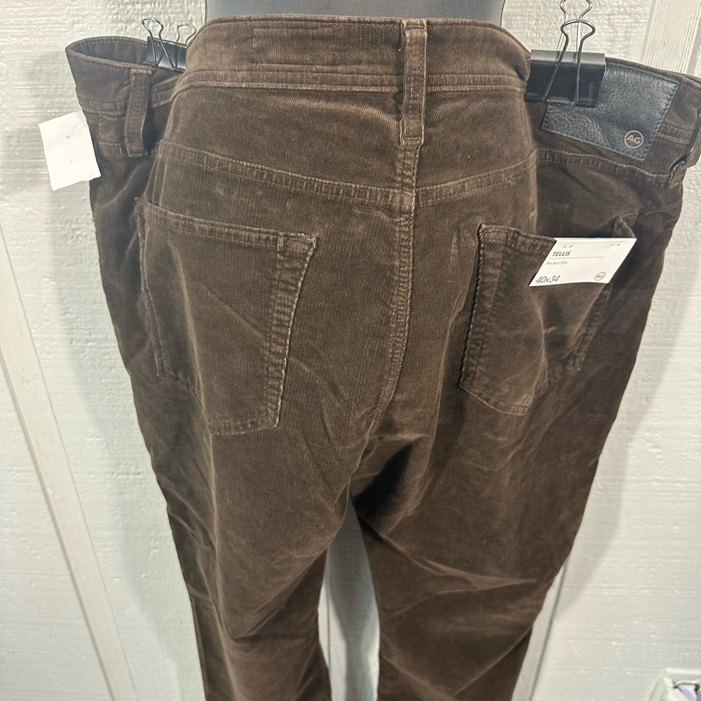AG Brown Corduroy Tellis Modern Slim Brown Pants Size 40x 34 NWT - Picture 10 of 14